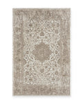 Lewes Cream & Beige Distressed Medallion Rug