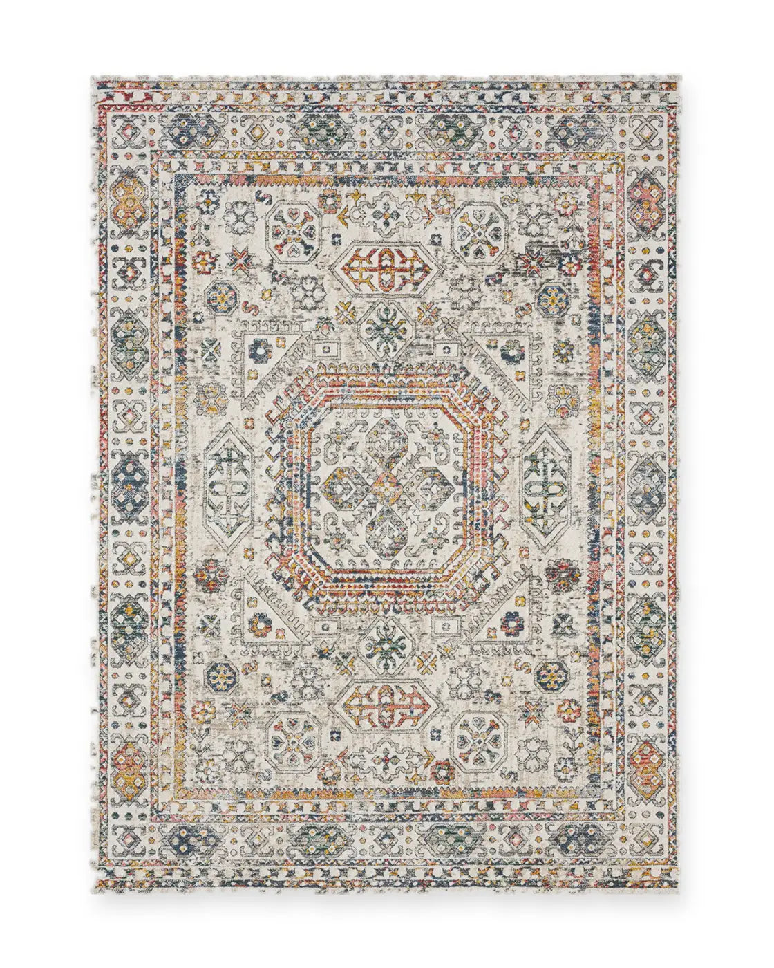 Alder Cream & Beige Vintage Medallion Rug