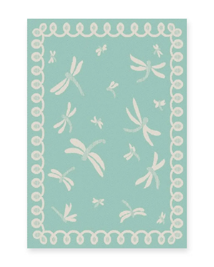 Amalfi Aqua Dragonfly Outdoor Rug
