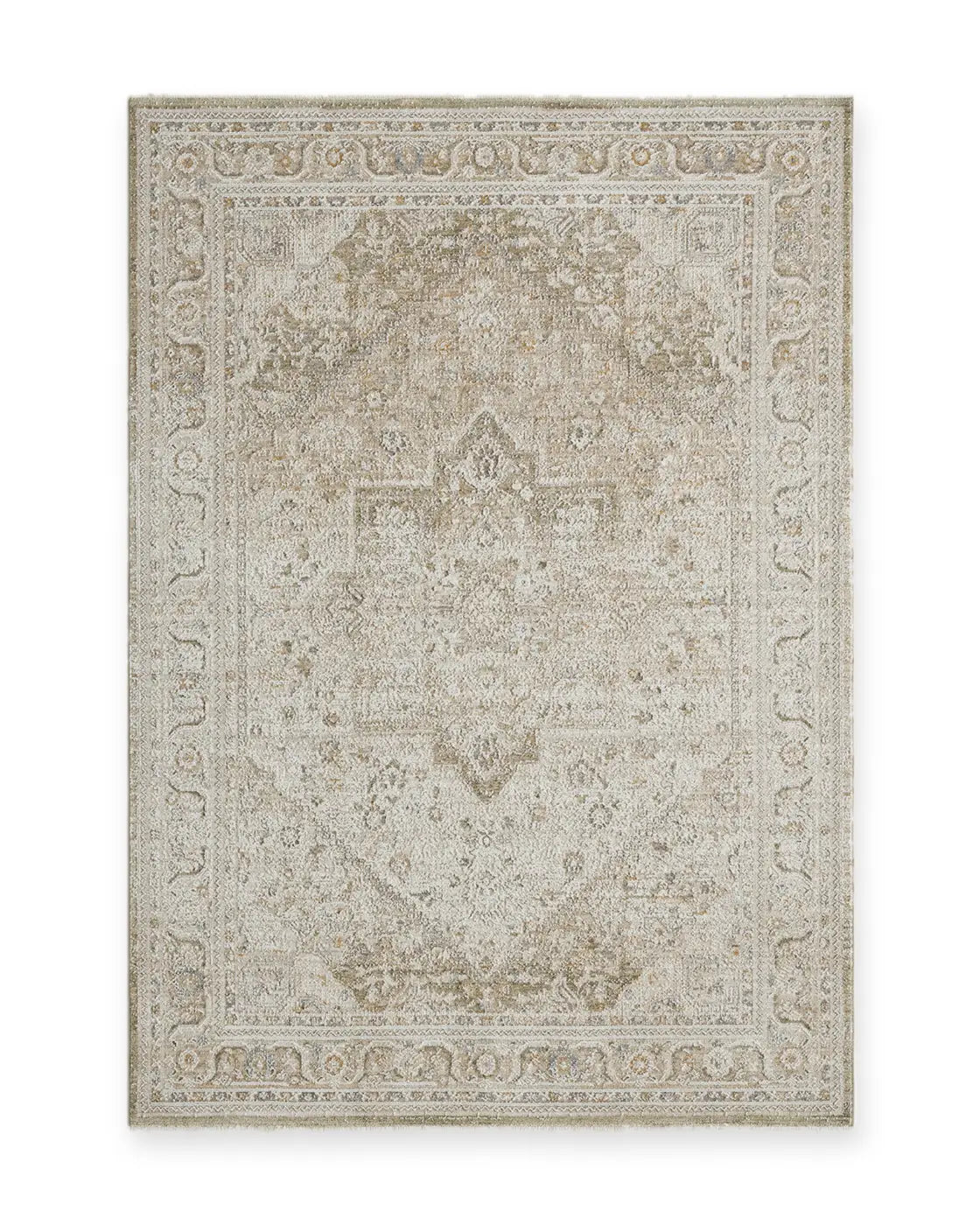 Amber Beige Vintage Medallion Rug