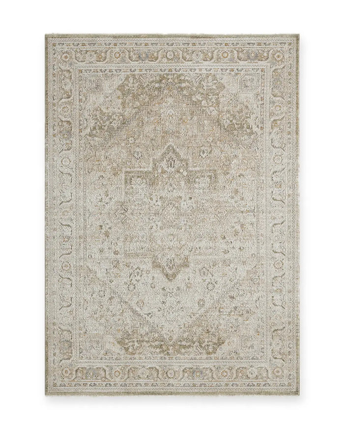 Amber Beige Vintage Medallion Rug