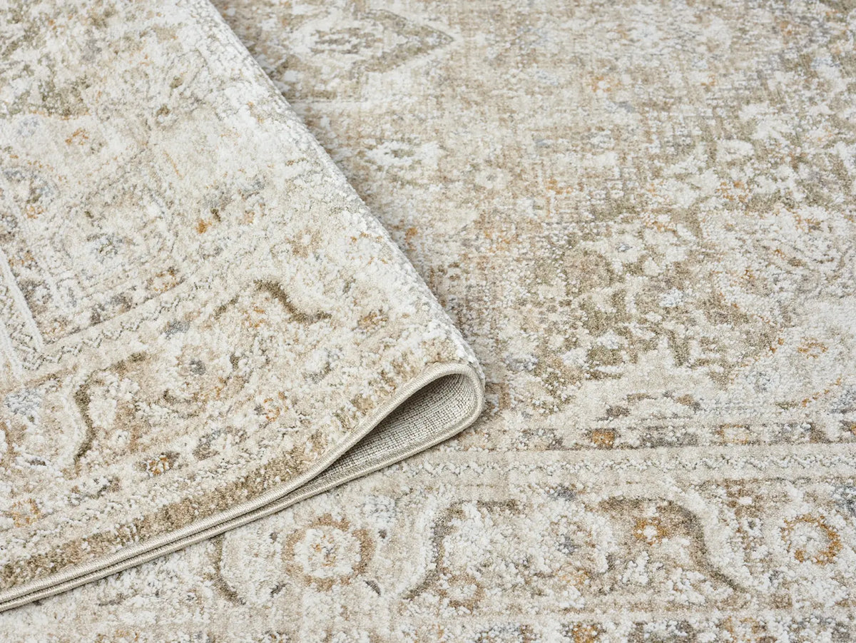 Amber Beige Vintage Medallion Rug