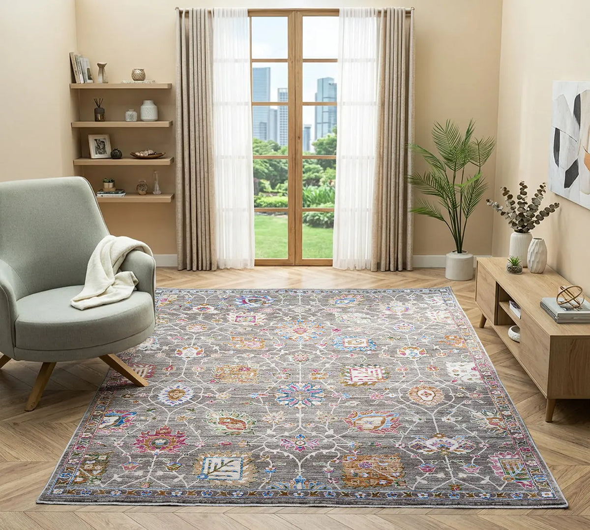 Anise Multicolour Vintage Oriental Rug