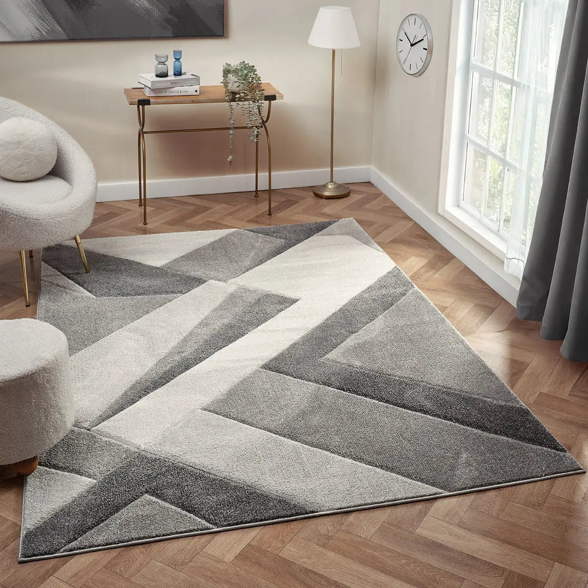 Arrow Grey Chevron Rug