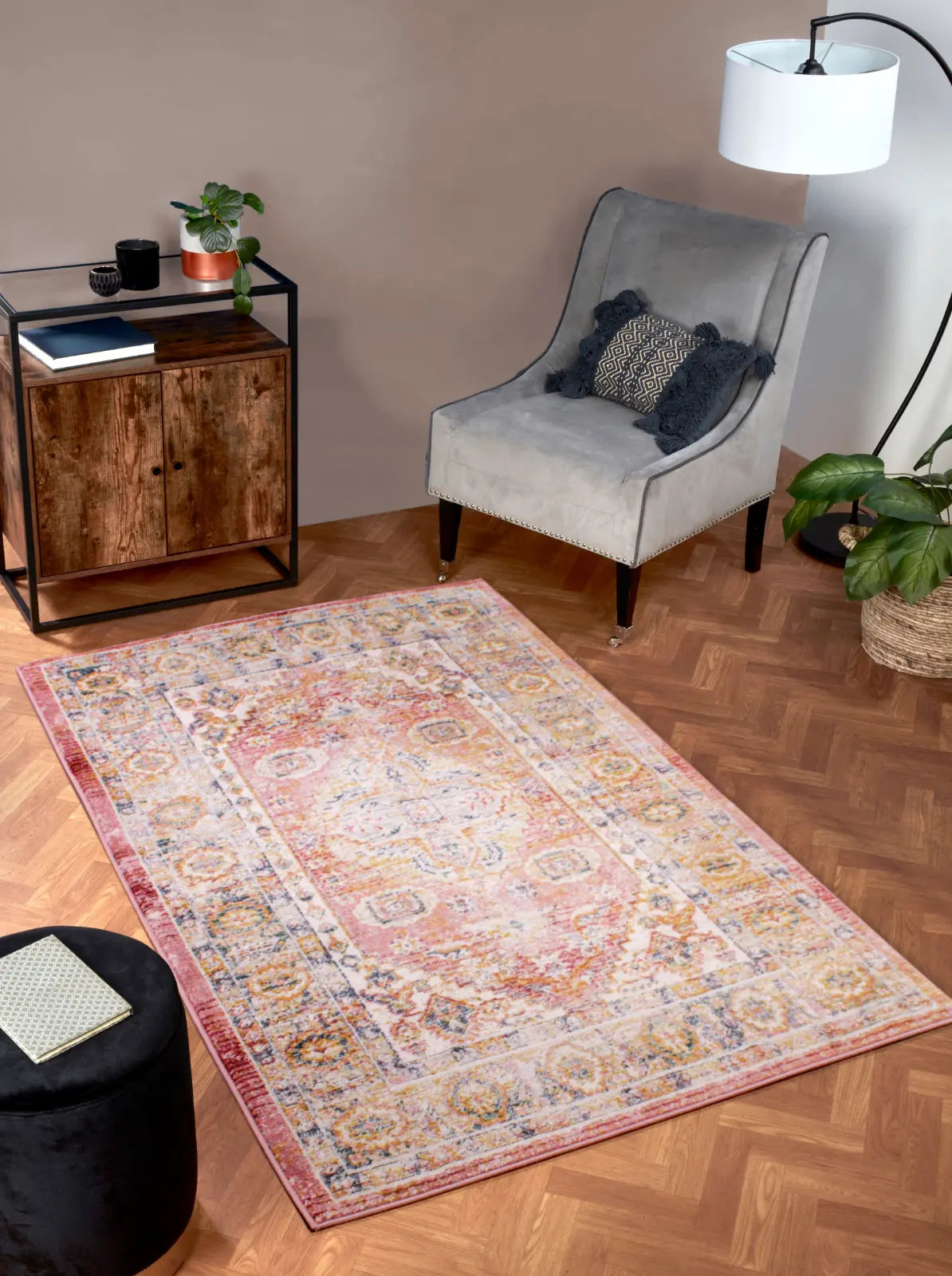 Aspen Terracotta Washed Persian-Style Rug