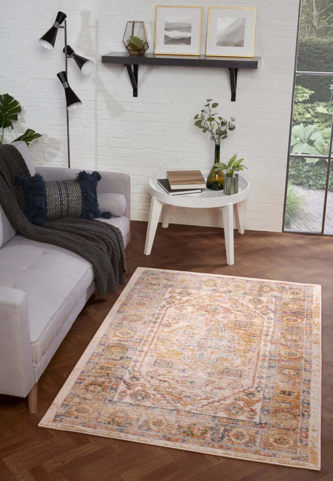 Aspen White Washed Persian-Style Rug