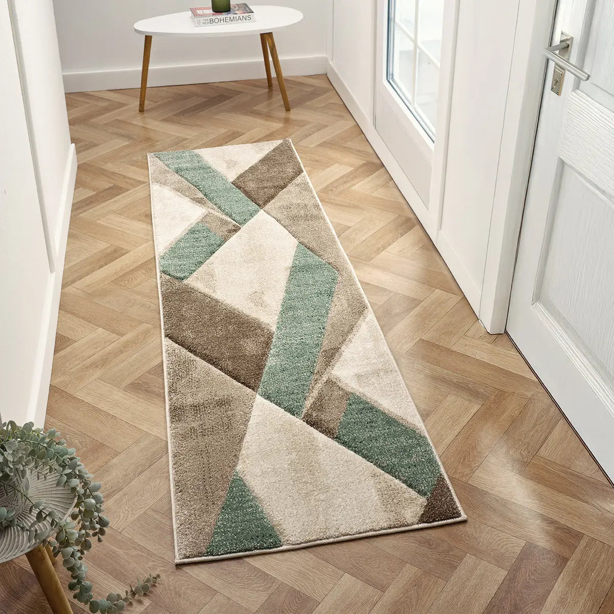 Axis Sage Green Geometric Rug