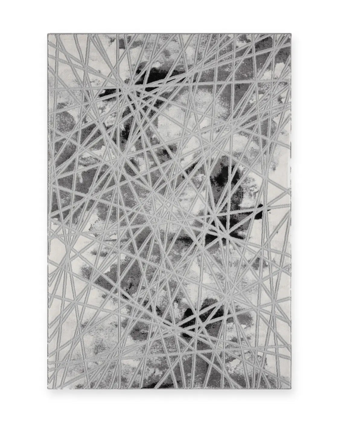 Bardiglio Dark Grey & Pale Grey Metallic Abstract Rug