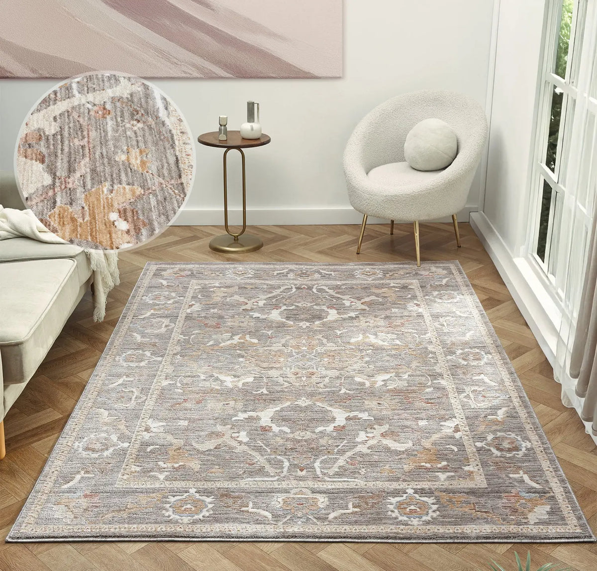 Beatrice Grey Vintage Persian-Style Rug