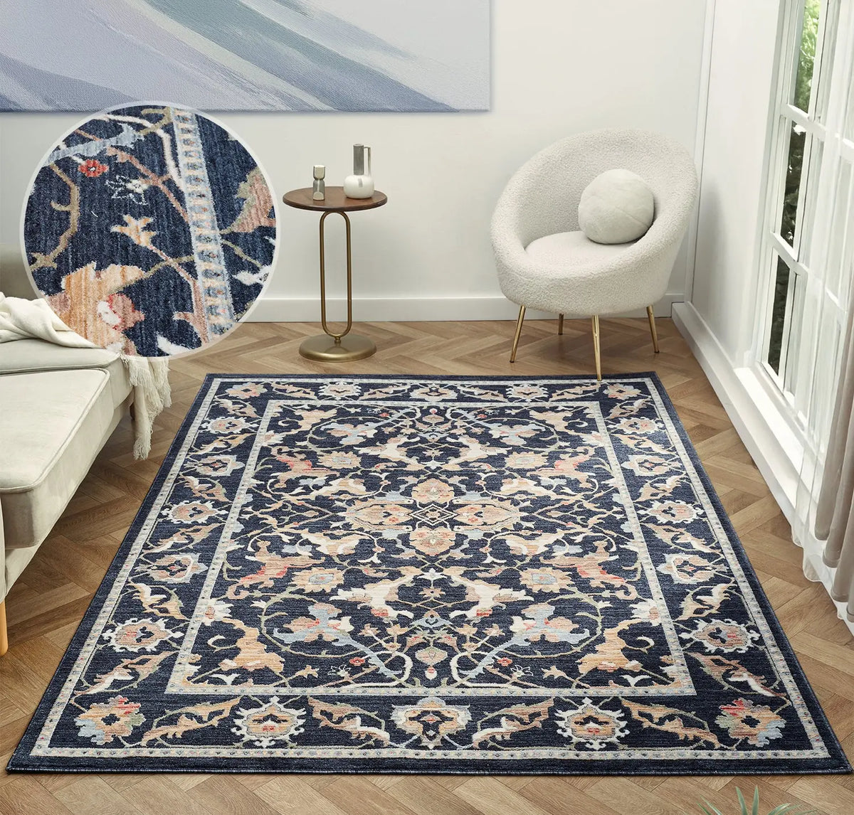 Beatrice Navy Vintage Persian-Style Rug