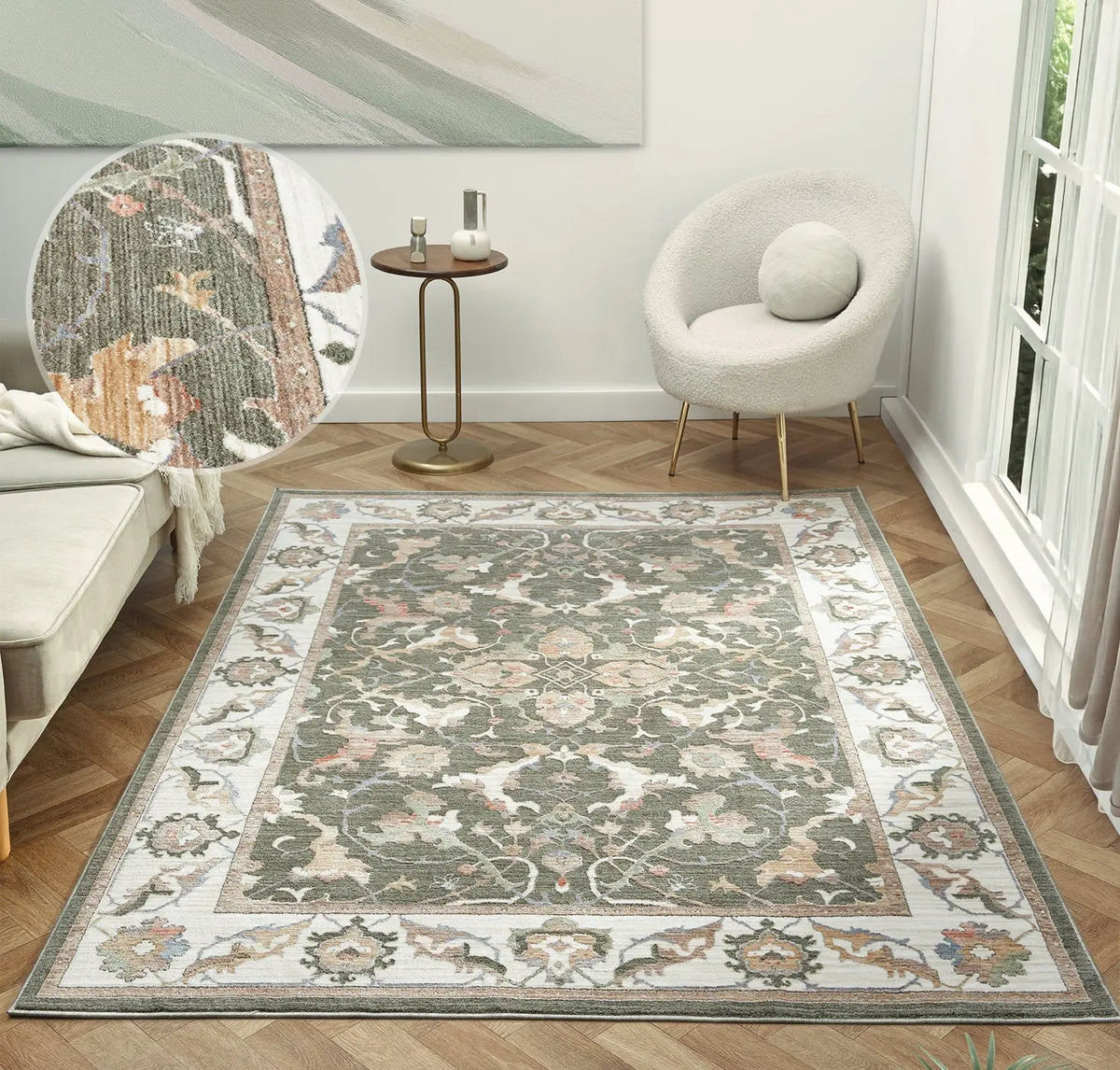 Beatrice Sage Green Vintage Persian-Style Rug