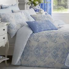 Bellissimo Home 200tc Toile Cotton Rich Duvet Set Super King Bed Blue