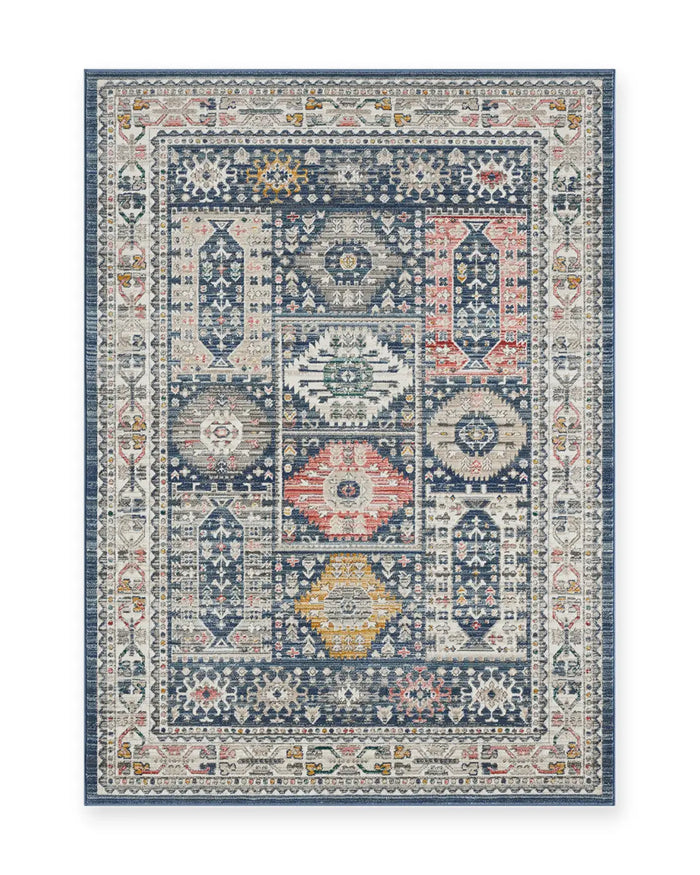 Bramble Navy Vintage Tribal Rug