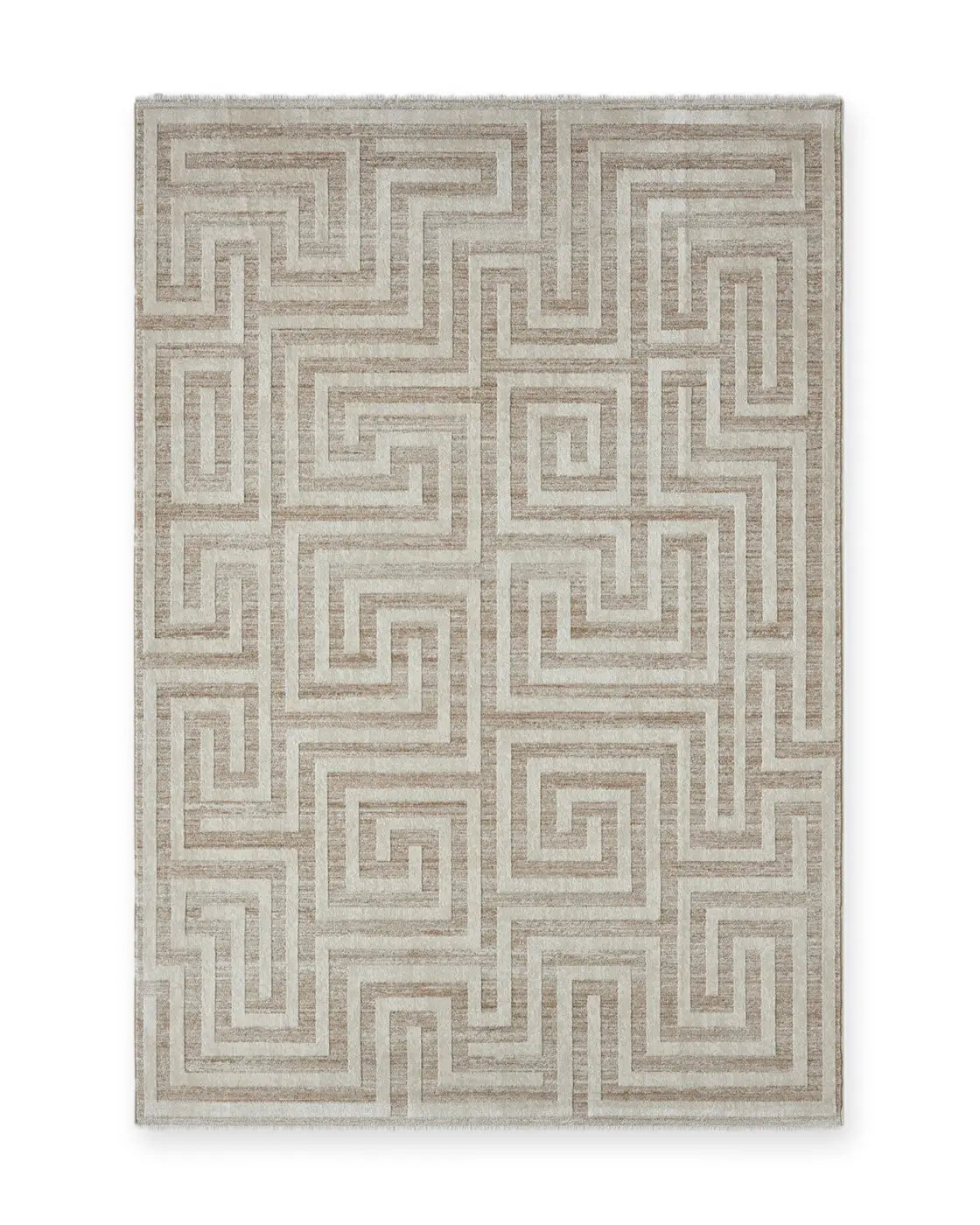 Cadogan Beige Textured Geometric Rug