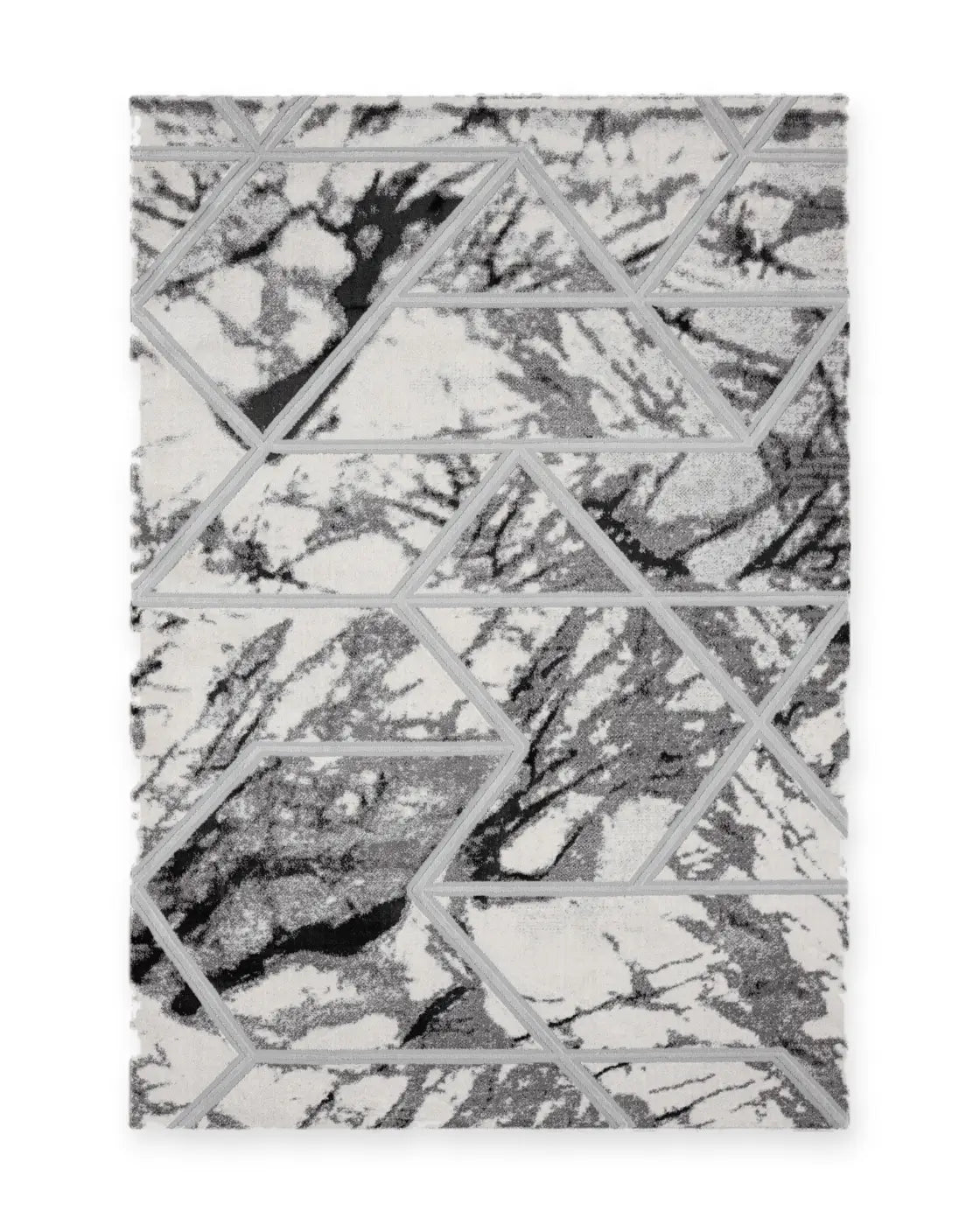 Calacatta Cream & Silver Marble Effect Rug