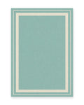Capri Aqua Bordered Outdoor Rug