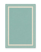 Capri Aqua Bordered Outdoor Rug