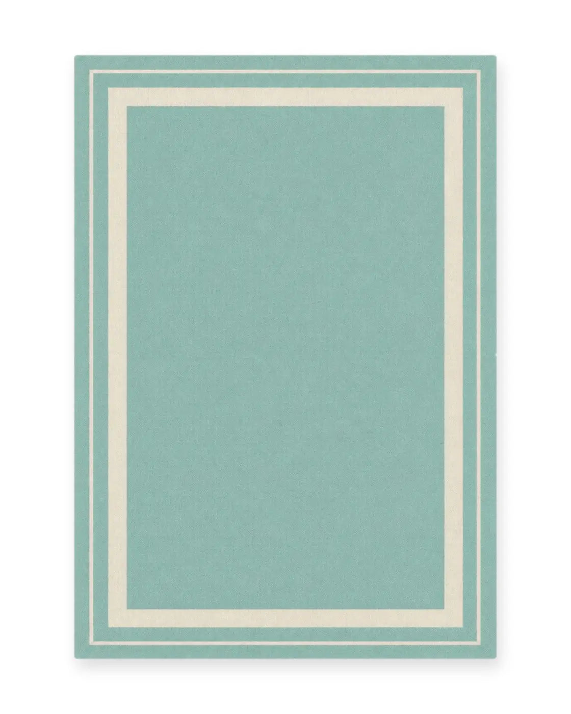 Capri Aqua Bordered Outdoor Rug