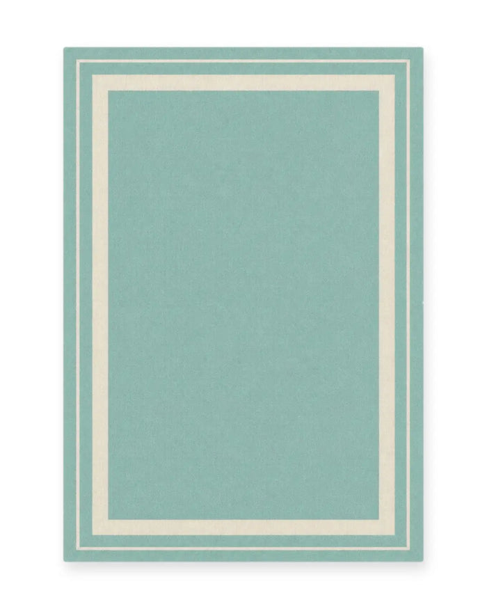 Capri Aqua Bordered Outdoor Rug