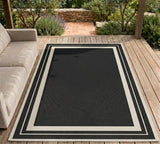 Capri Black Bordered Outdoor Rug