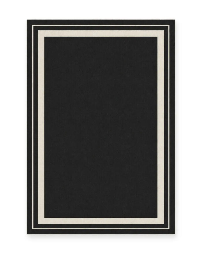 Capri Black Bordered Outdoor Rug