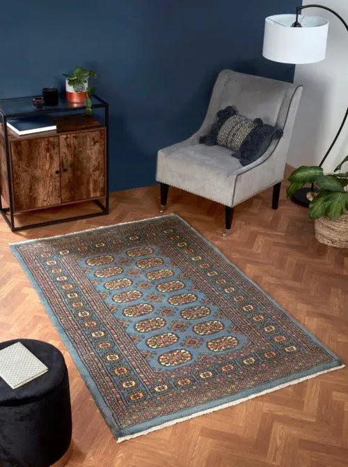 Caravan Blue Hand-Tufted Wool Rug