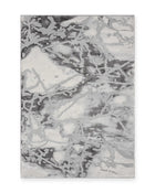 Carrara Dark Grey & Pale Grey Marble Effect Rug