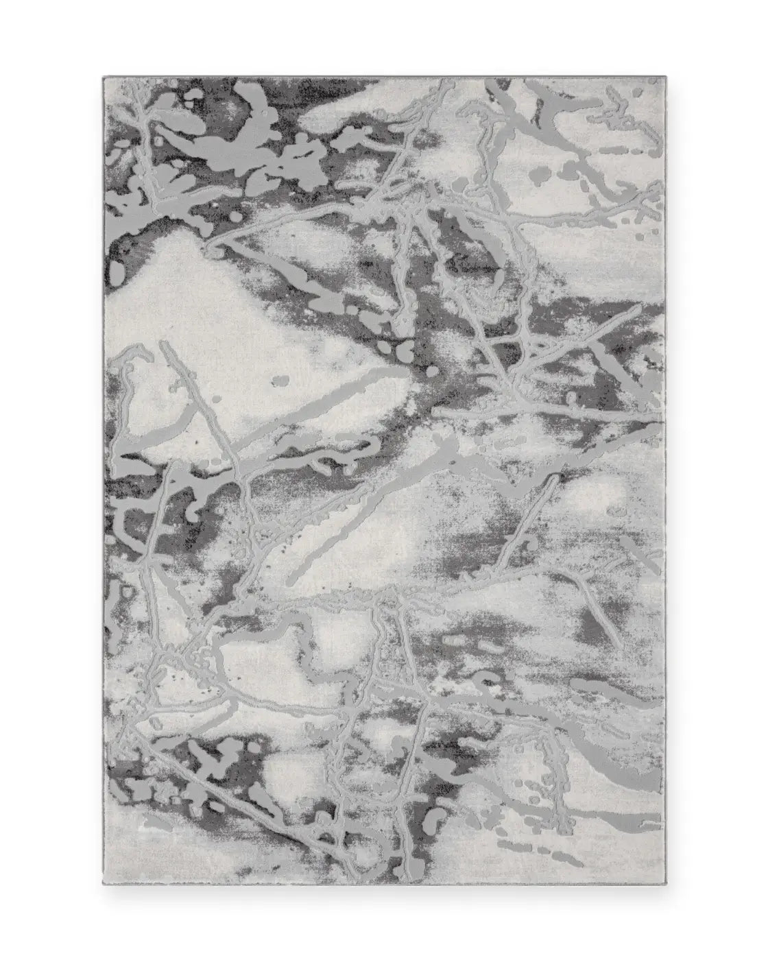 Carrara Dark Grey & Pale Grey Marble Effect Rug