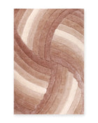 Cascade Natural Beige 3D Carved Swirl Shaggy Rug