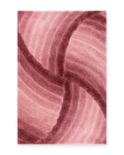 Cascade Pink 3D Carved Swirl Shaggy Rug