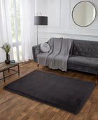 Chalet Charcoal Luxury Faux Fur Rug