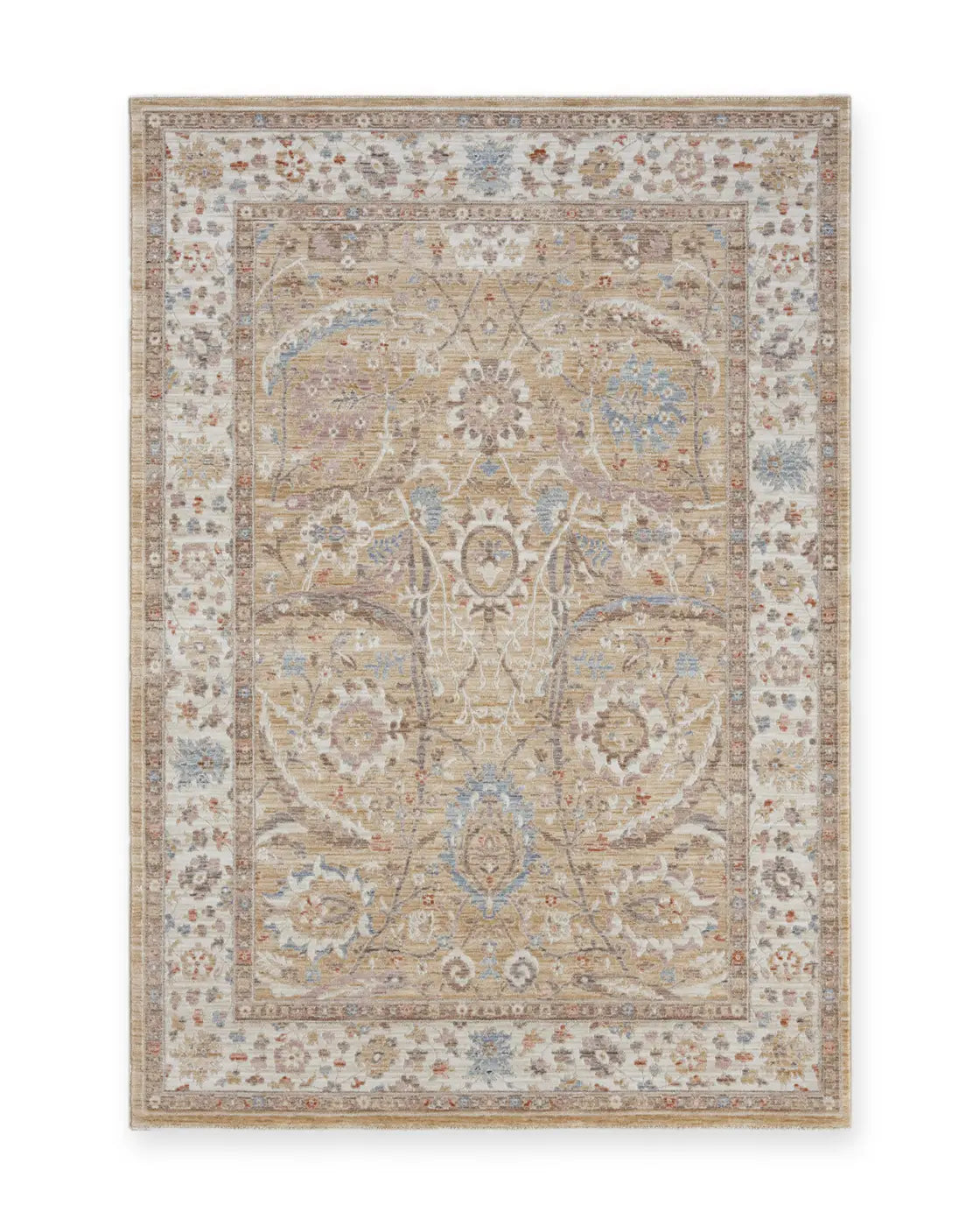 Clementine Beige & Cream Vintage Floral Rug