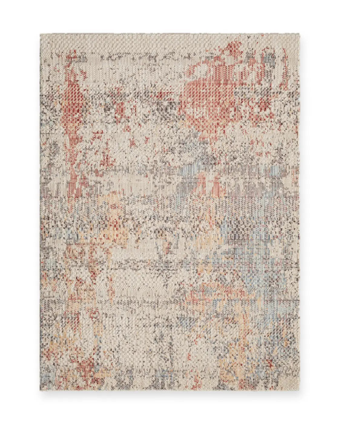 Constance Beige & Rose Distressed Abstract Rug
