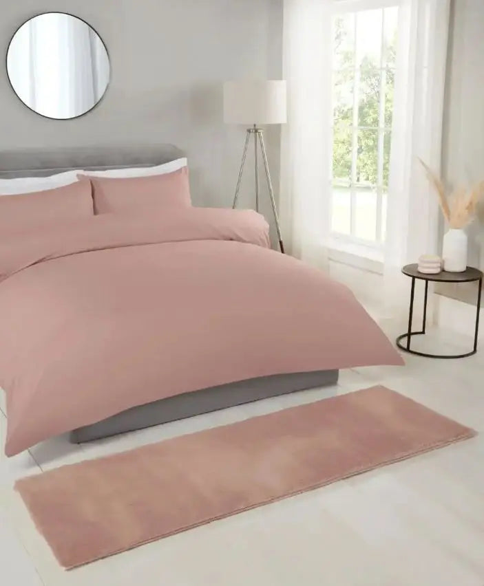 Cosset Blush Pink Faux Fur Rug