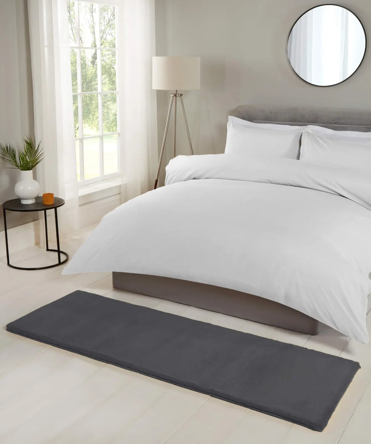 Cosset Charcoal Faux Fur Rug