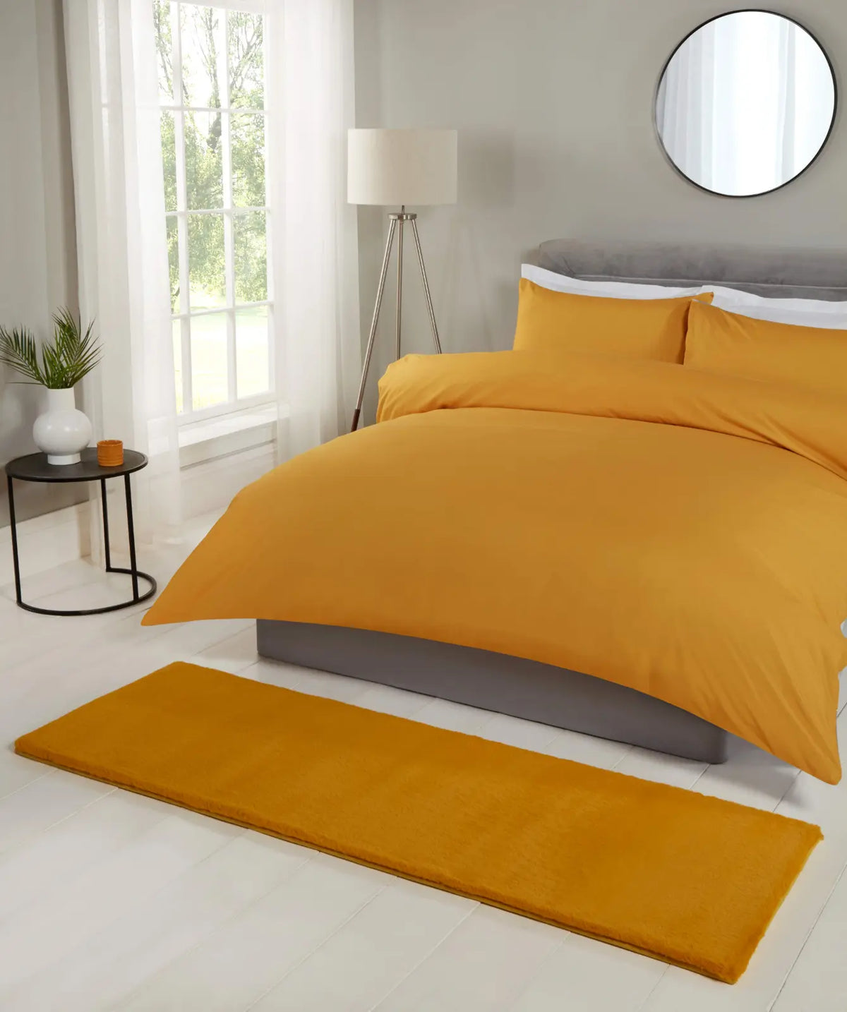 Cosset Mustard Faux Fur Rug