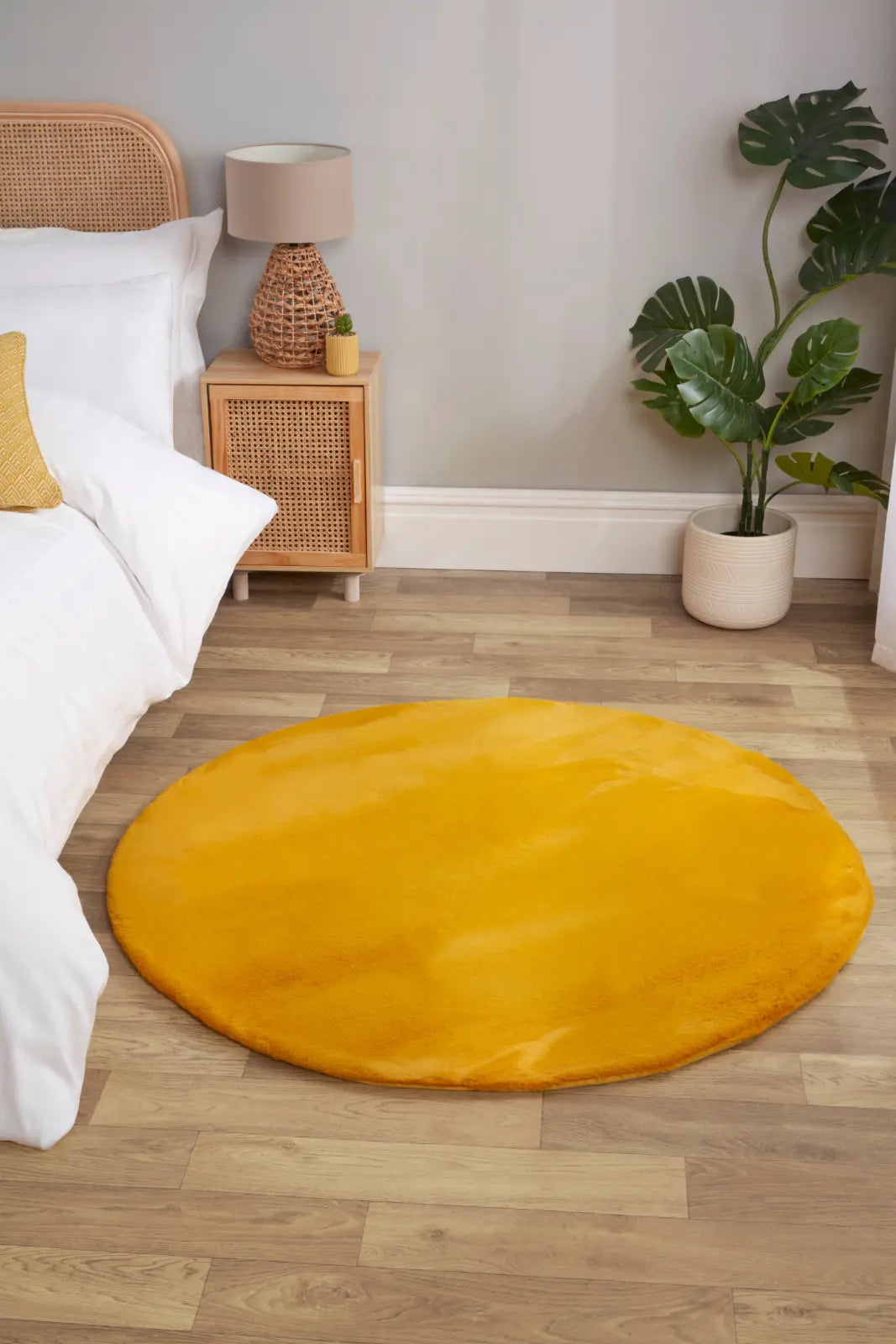 Cosset Mustard Faux Fur Rug