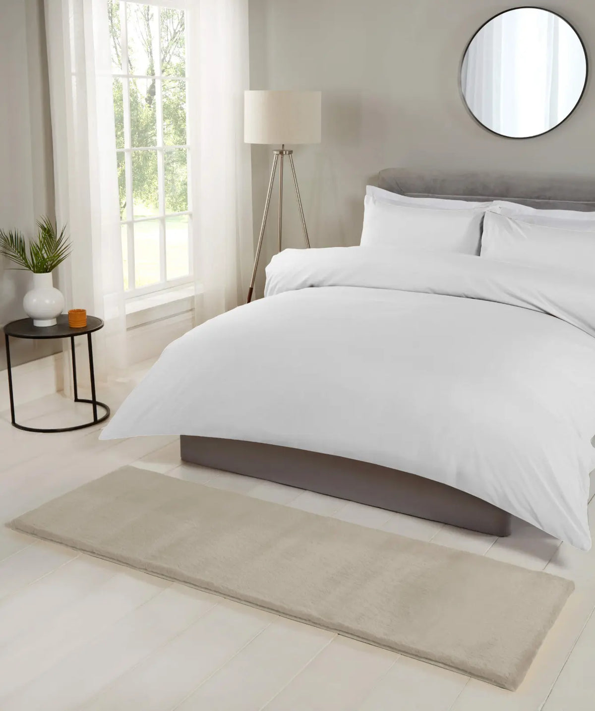 Cosset Natural Beige Faux Fur Rug