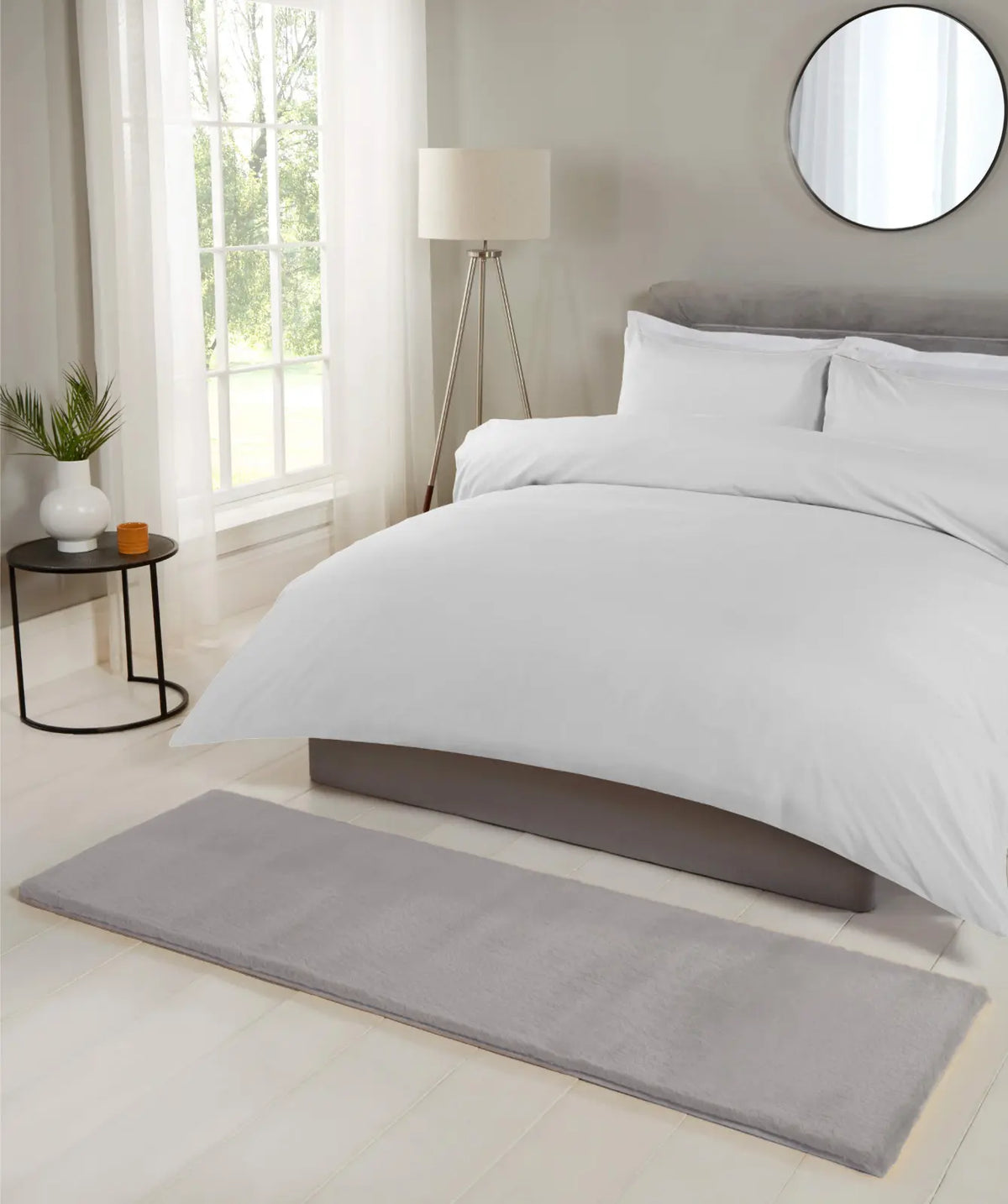 Cosset Silver Grey Faux Fur Rug