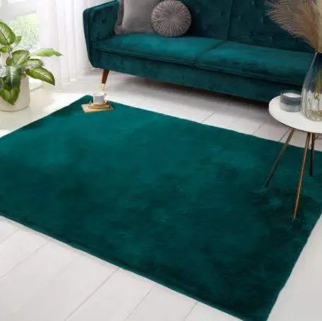 Cosset Teal Faux Fur Rug