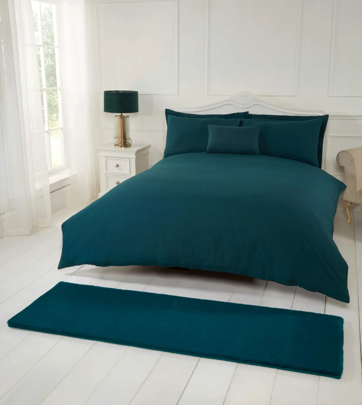 Cosset Teal Faux Fur Rug