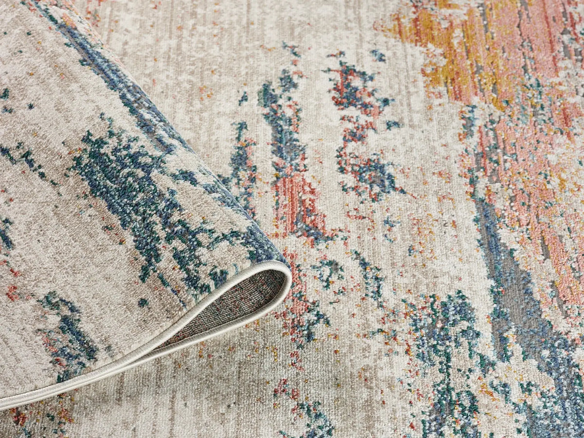 Dusk Cream Abstract Boho Rug