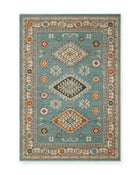 Edale Blue Traditional Tribal Rug