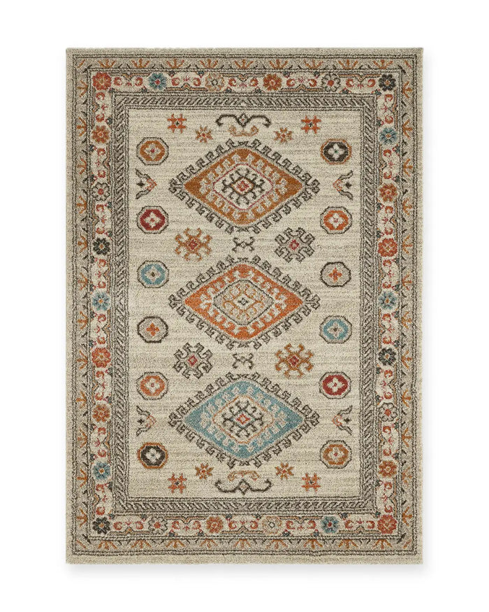 Edale Cream Traditional Tribal Rug