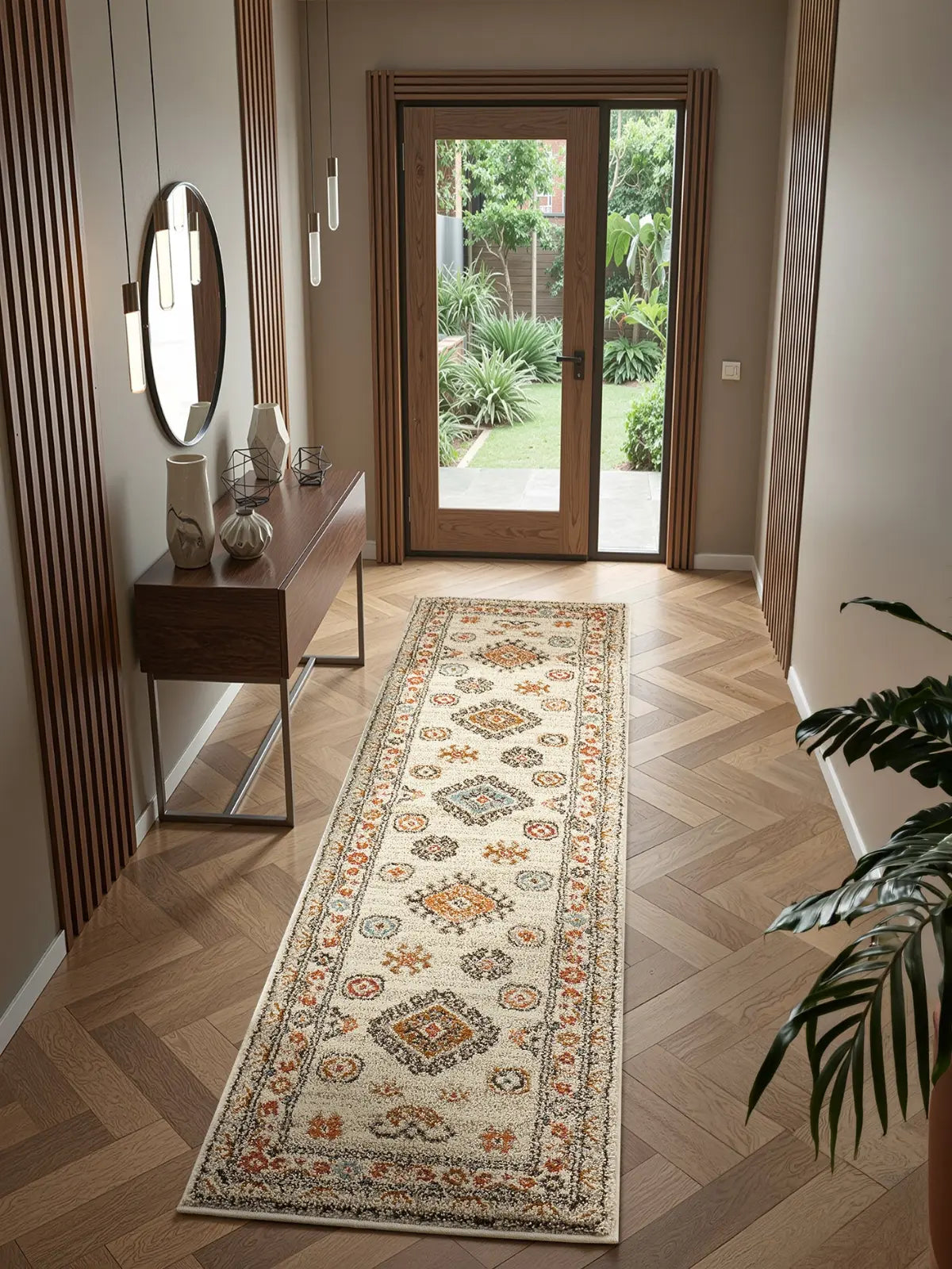 Edale Cream Traditional Tribal Rug