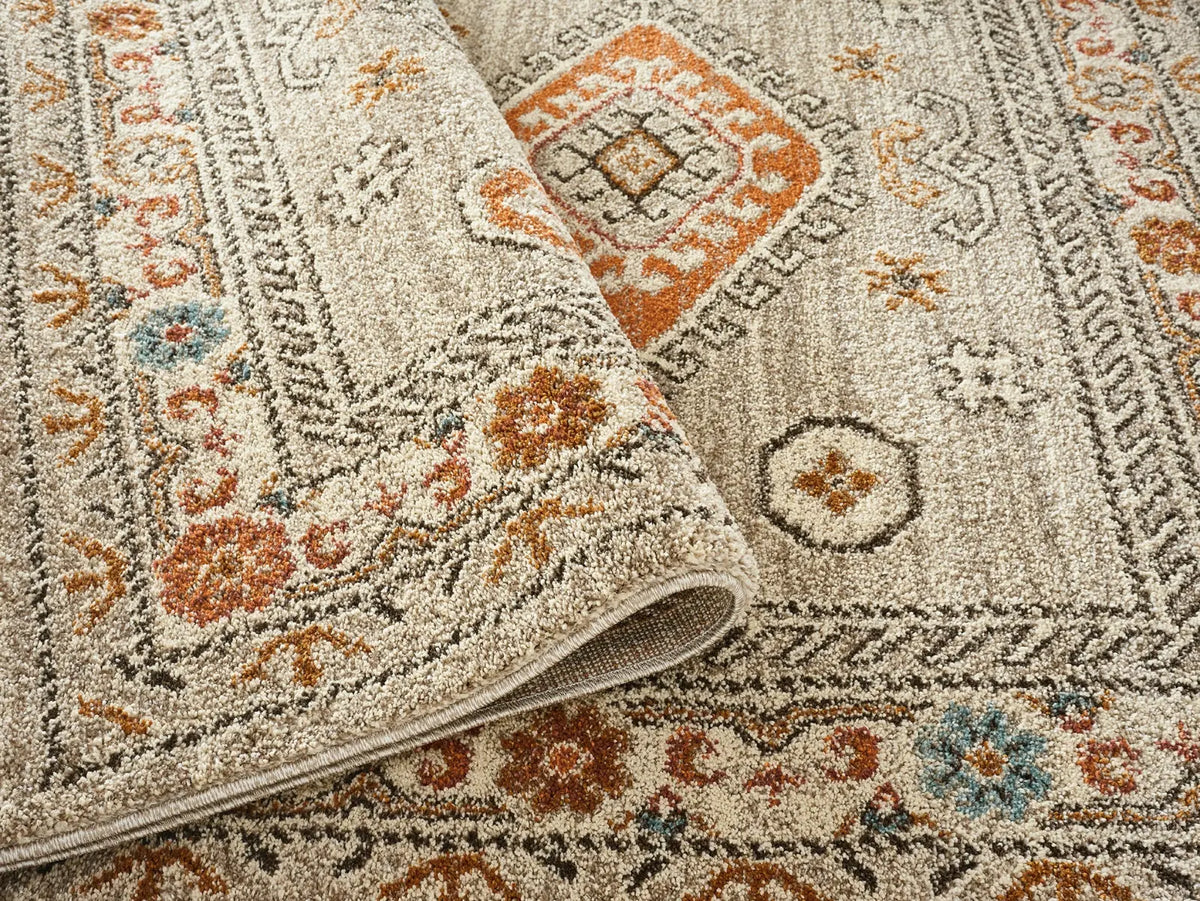 Edale Grey Traditional Tribal Rug