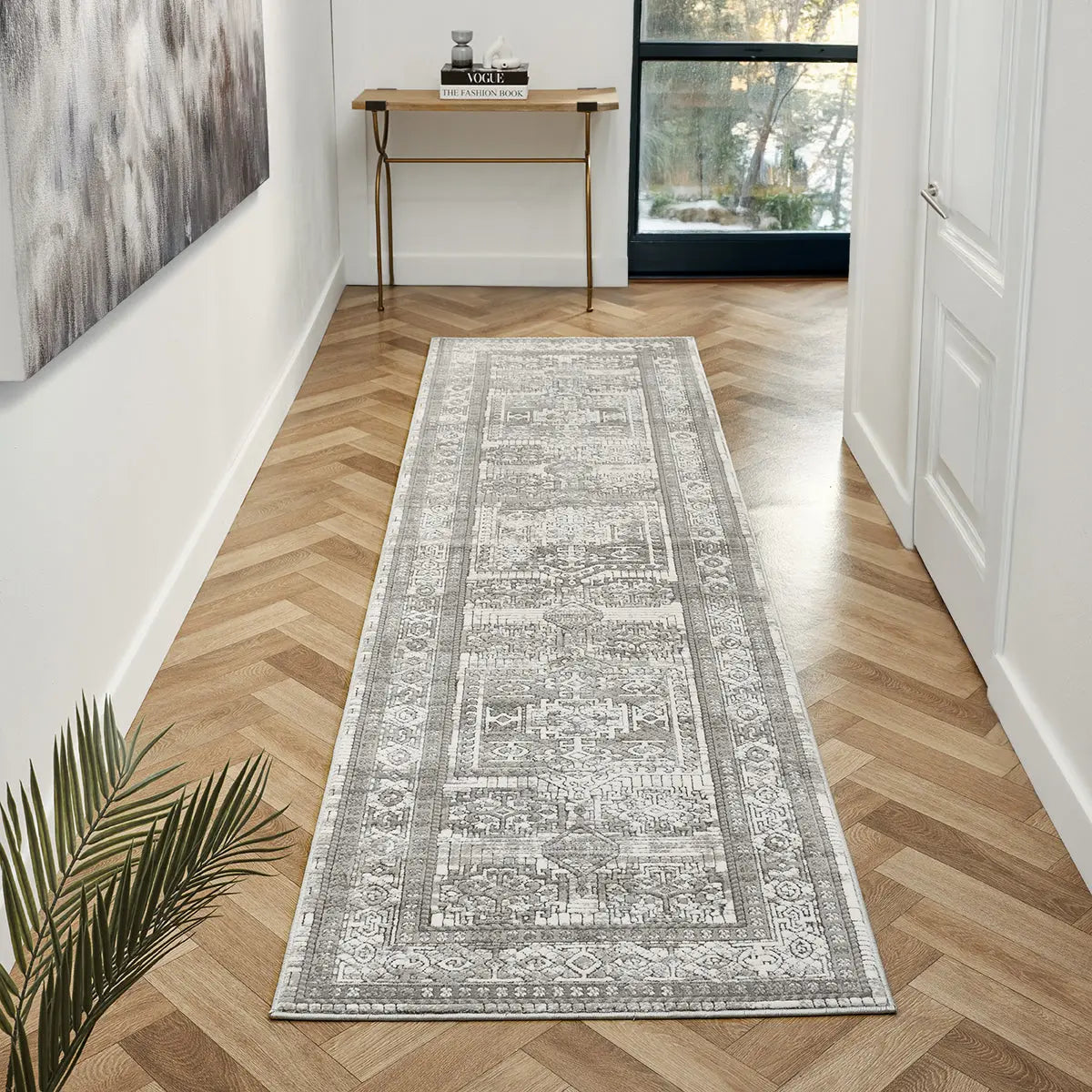 Eden Grey Textured Tribal Rug