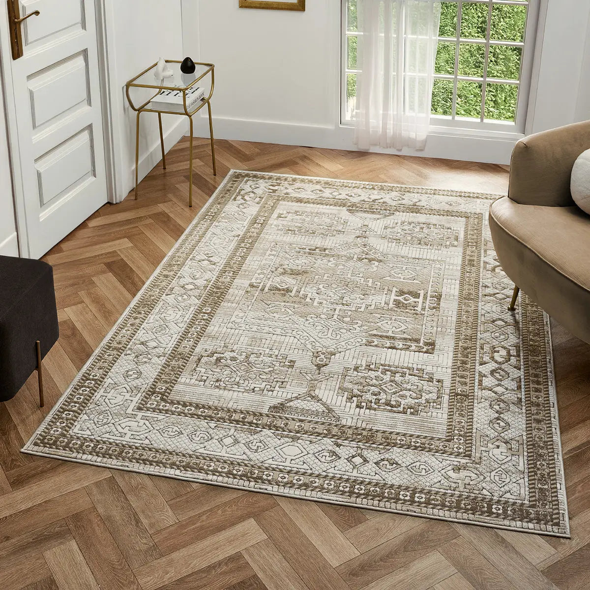 Eden Natural Textured Tribal Rug