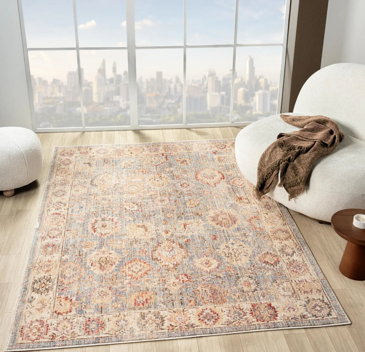Edith Beige & Light Brown Vintage Persian-Style Rug