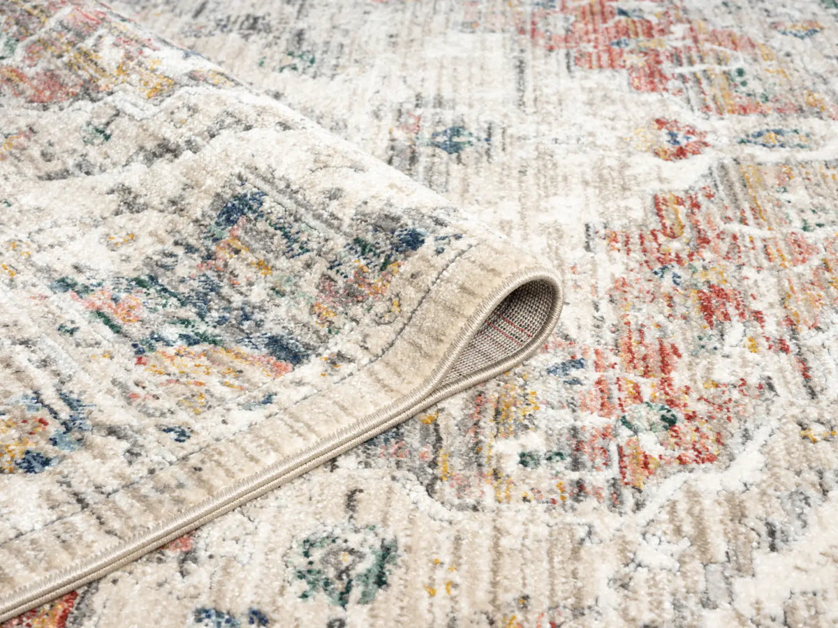 Elder Cream & Red Vintage Distressed Rug